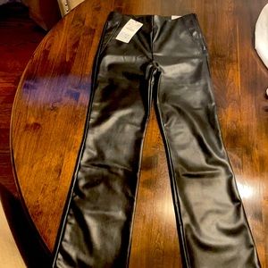 ZARA size M Faux Leather leggings with side zipper,straight leg. Brand New